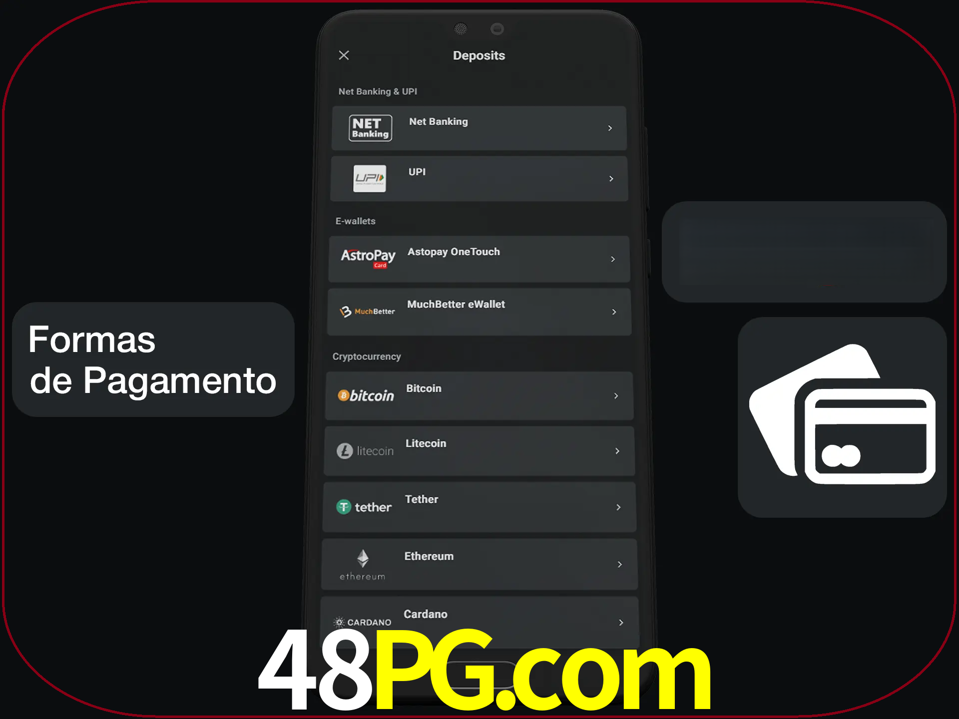 Escolha a forma de pagamento de sua preferência.