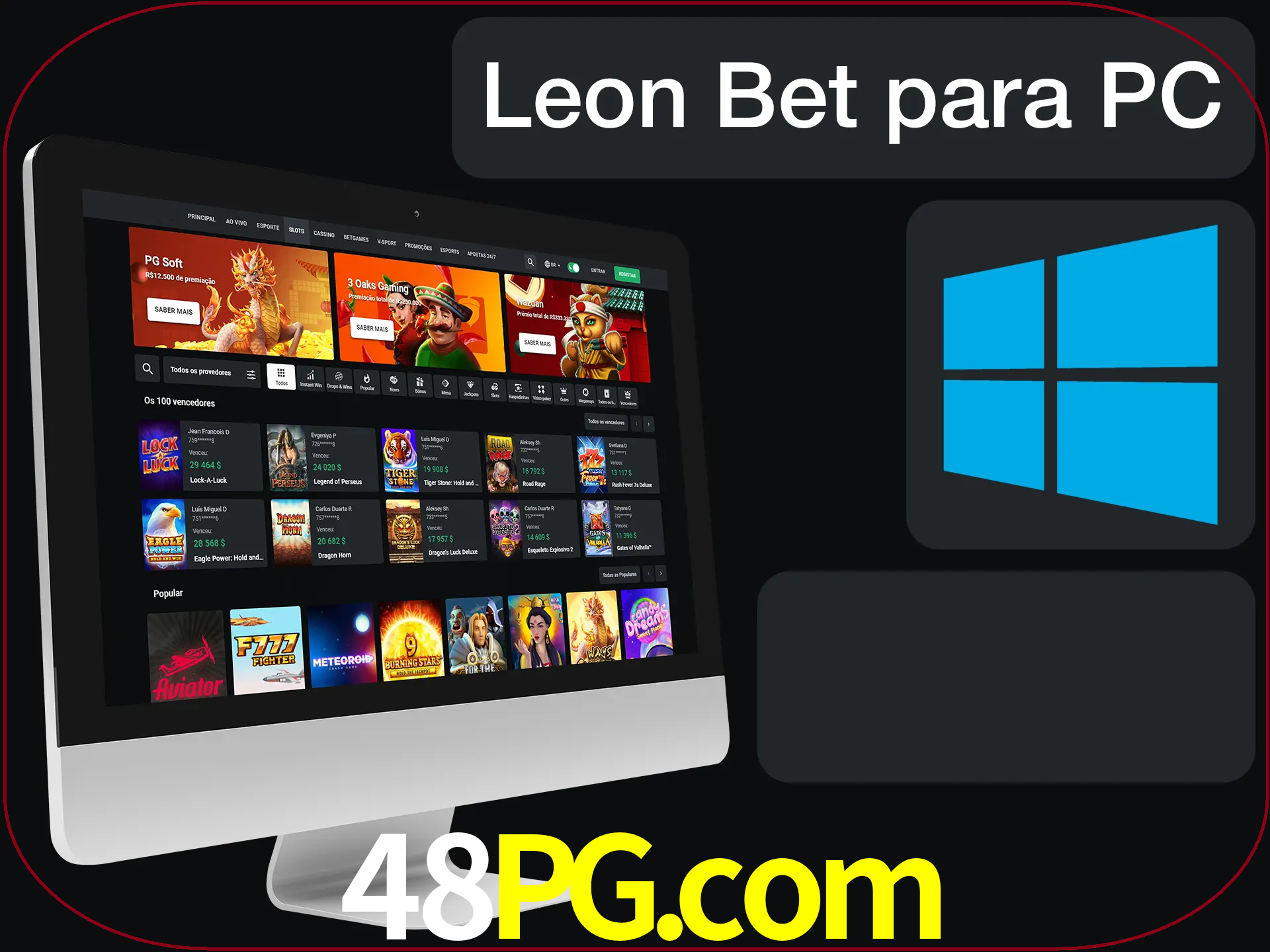 Aposte e jogue em nosso cassino usando o PC.